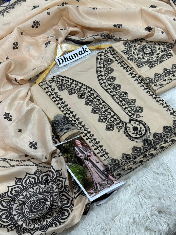 Aneela'S 3 PC heavy embroidery