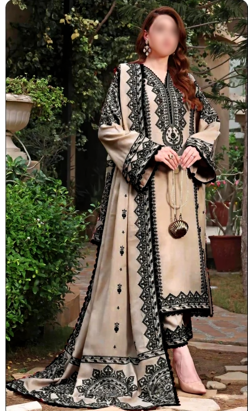 Aneela'S 3 PC heavy embroidery