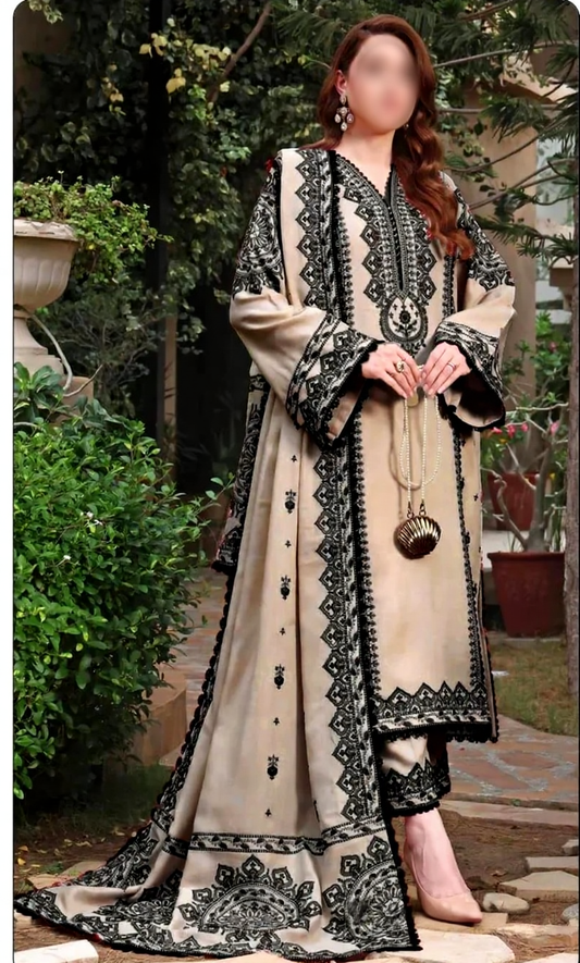 Aneela'S 3 PC heavy embroidery